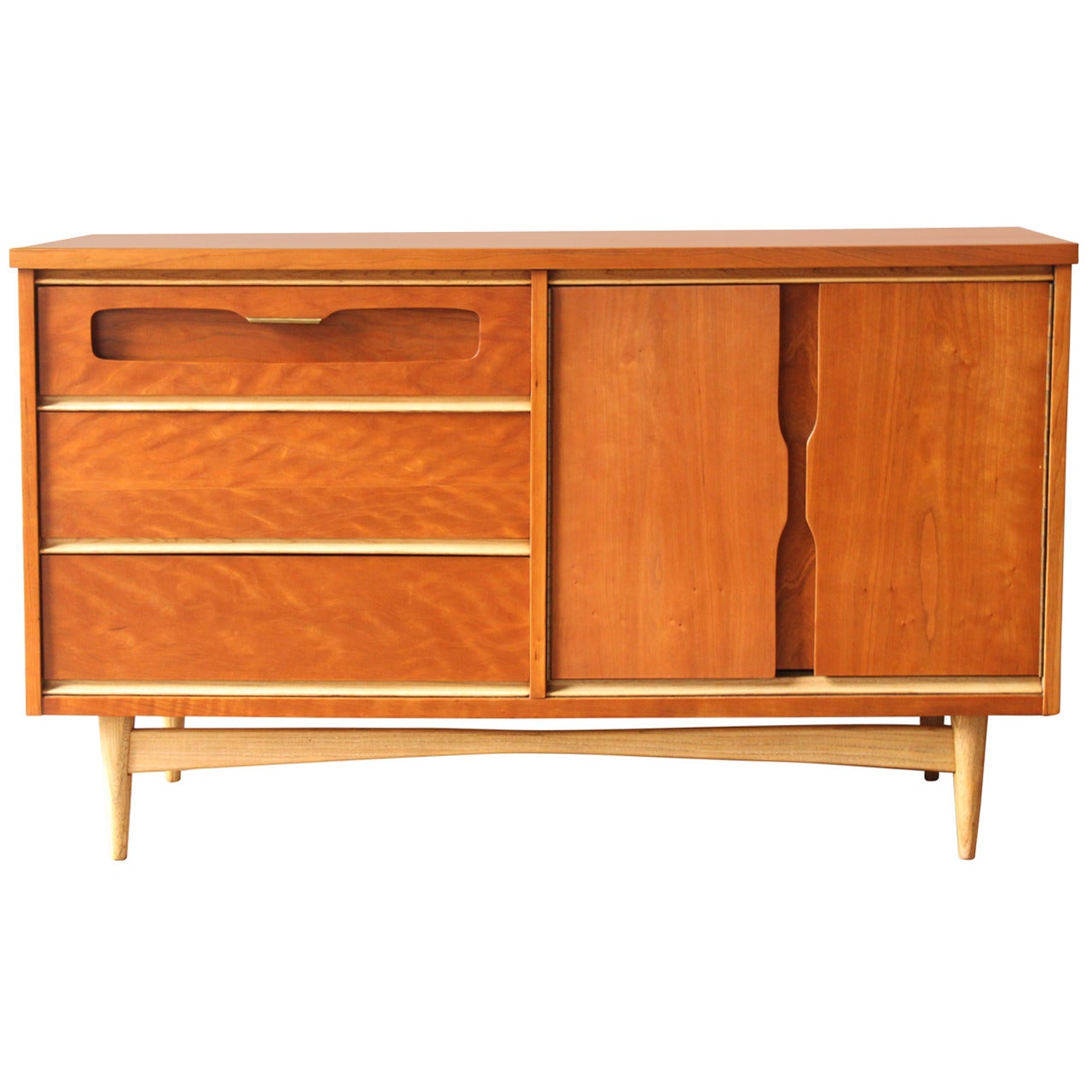Mid-Century American Cherry Credenza by Bassett