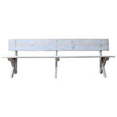 Primitive Pine Work Bench with Backrest