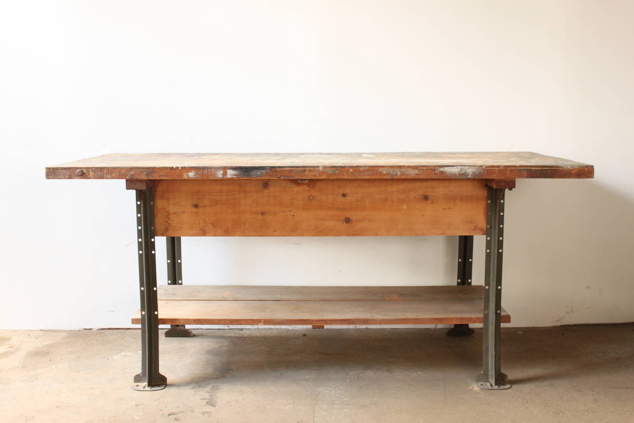 Industrial Factory Work Table In Distressed Condition In Brooklyn, NY