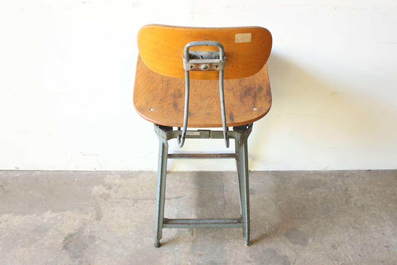 Mid-20th Century Industrial Factory Stool