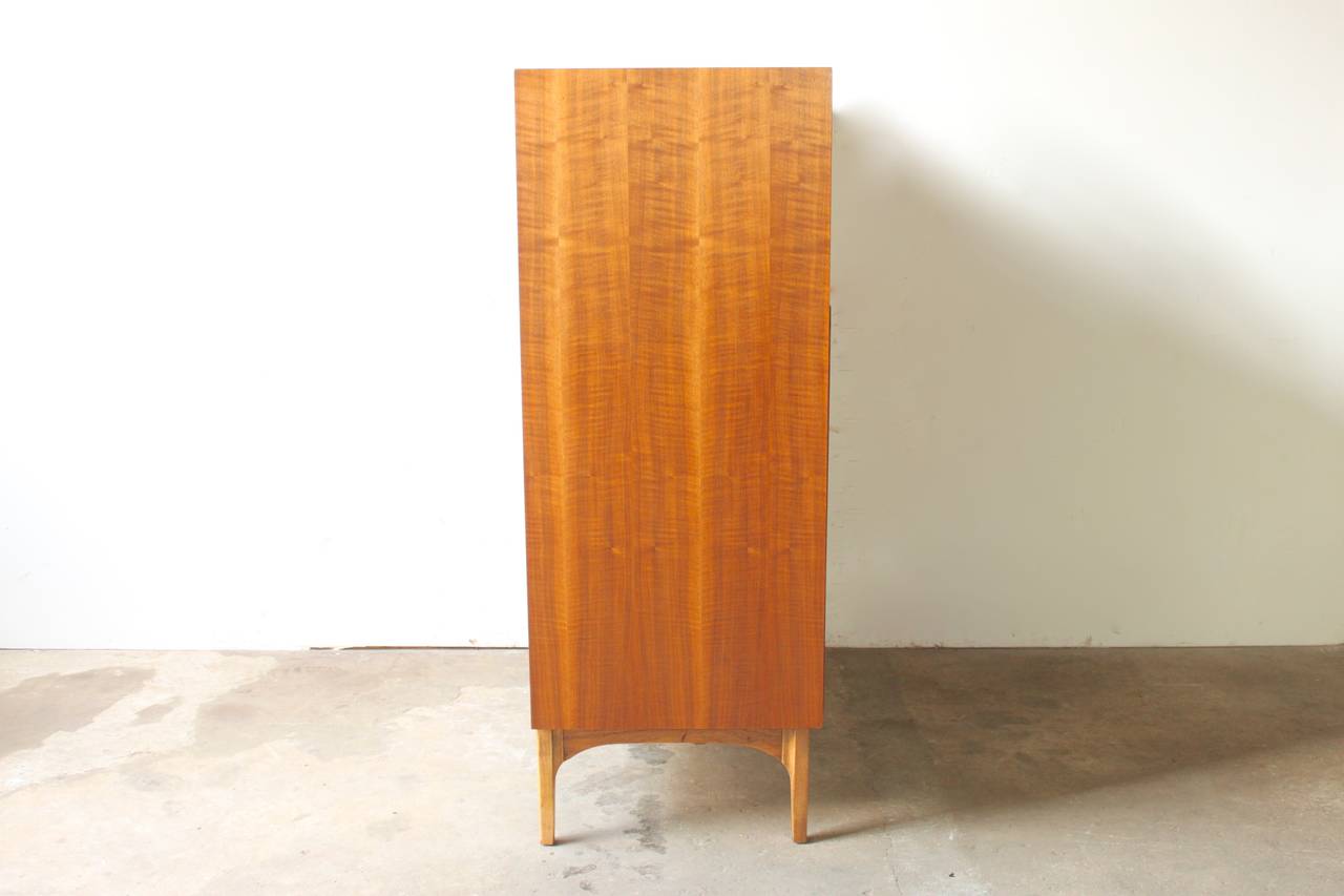 Mid-Century Modern Walnut Highboy Dresser by Kroehler