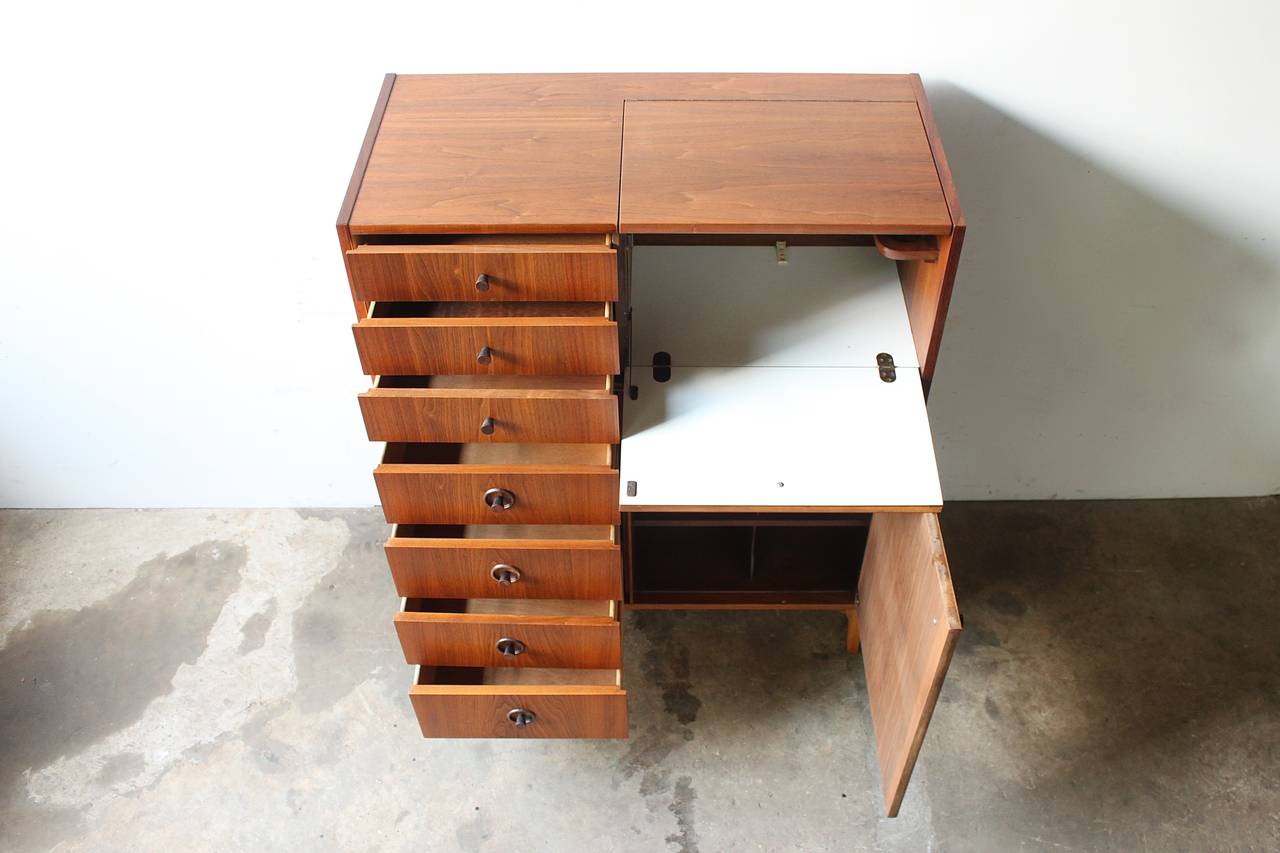 Mid-20th Century Walnut Highboy Dresser by Kroehler