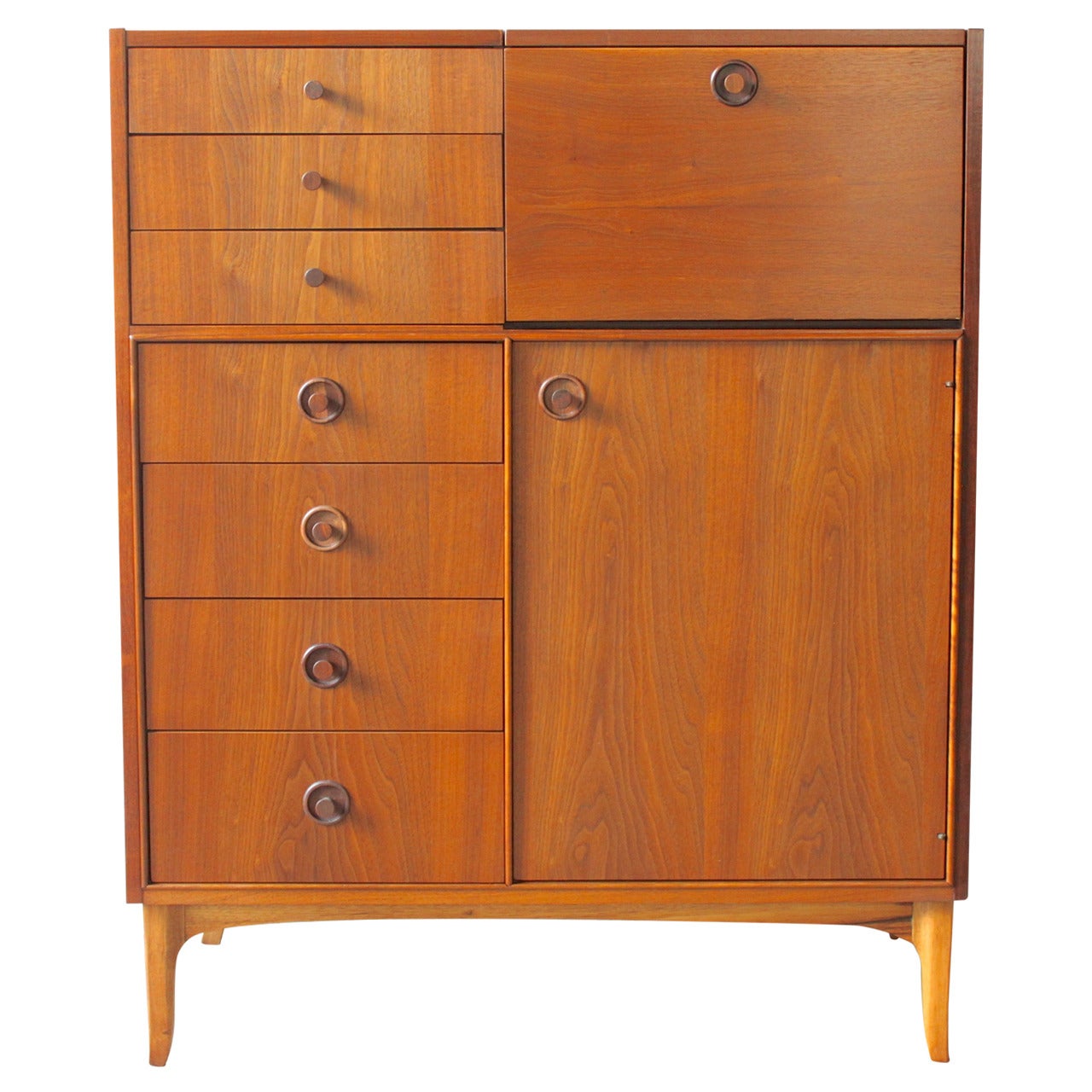 Walnut Highboy Dresser by Kroehler
