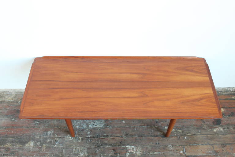 Mid-20th Century Turned Edge Teak Coffee Table