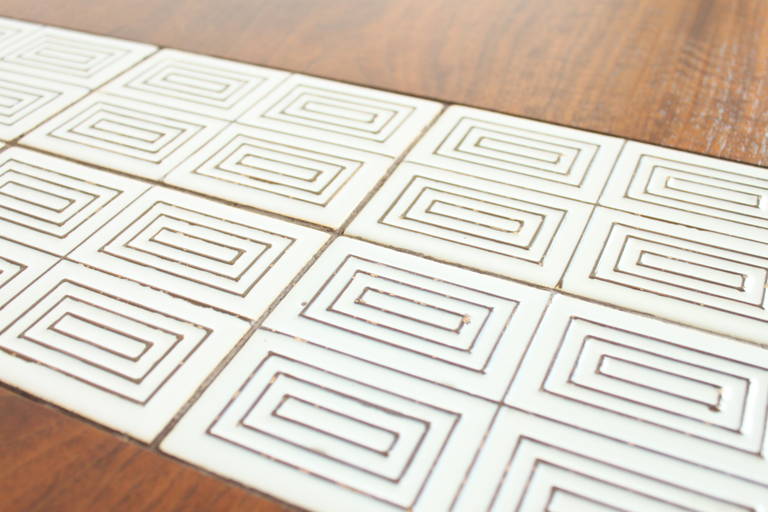 Walnut Coffee Table with Tile Inlay by Lane 2