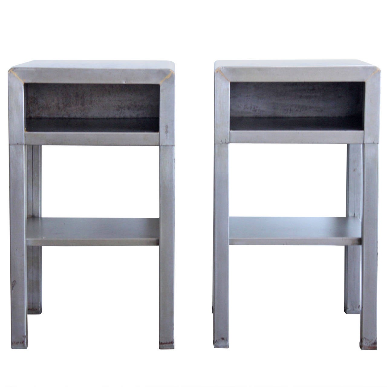 Industrial Metal Nightstands at 1stdibs