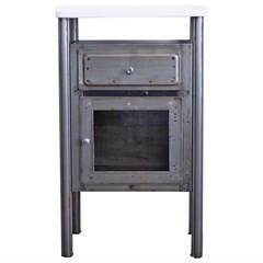 Vintage Enamel Top Medical Cabinet