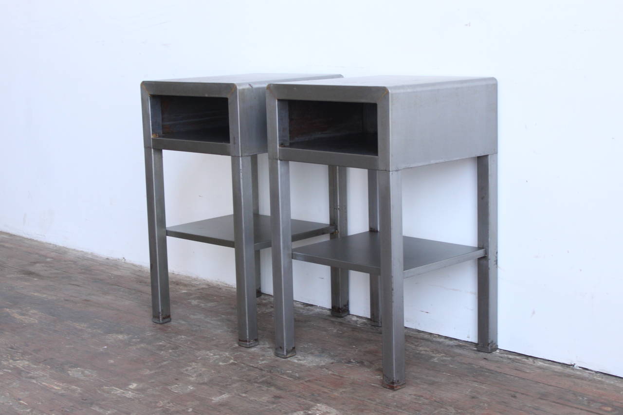Industrial Metal Nightstands In Good Condition In Brooklyn, NY