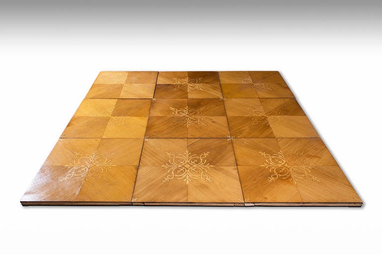 ca. 34m2 / 365 sqft. of 19th Century Maple Marquetry Parquet