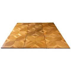 55m2/590 sqft of Geometric 19th C. Parquet made of Oak with Square Maple Inlays