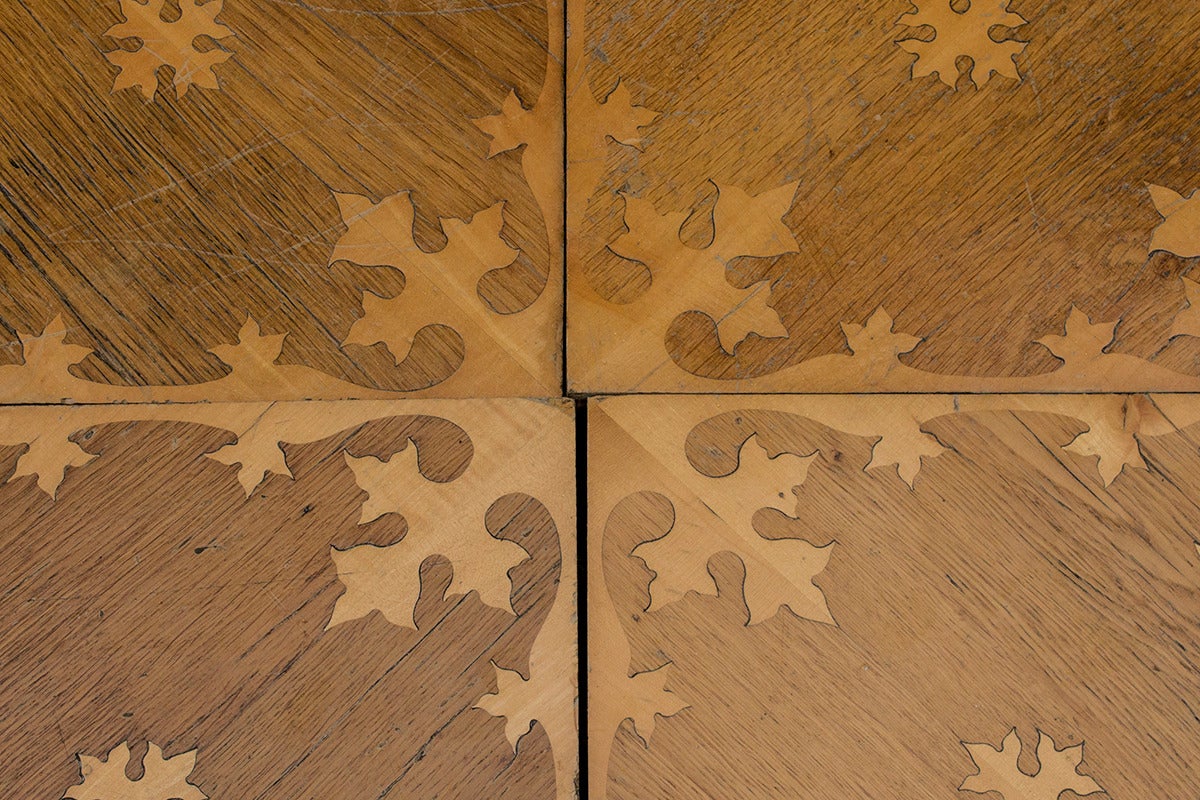 Mid-19th Century ca. 18 m2 of 19th century Oak and Maple Inlay Parquet For Sale