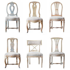 Set of Six Period Rococo and Gustavian Chairs