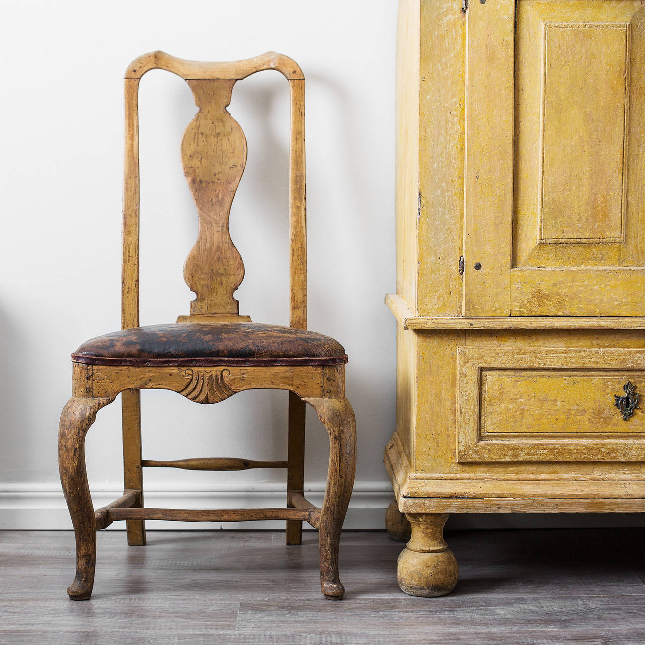 Painted 18th Century Swedish Rococo Chair