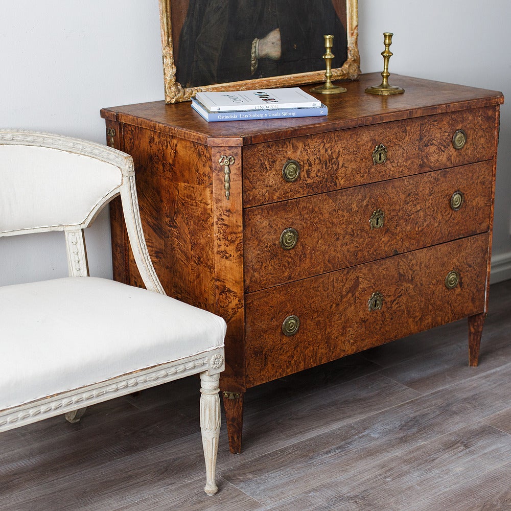 Swedish 18th Century Gustavian Chest of Drawers in Alder Root