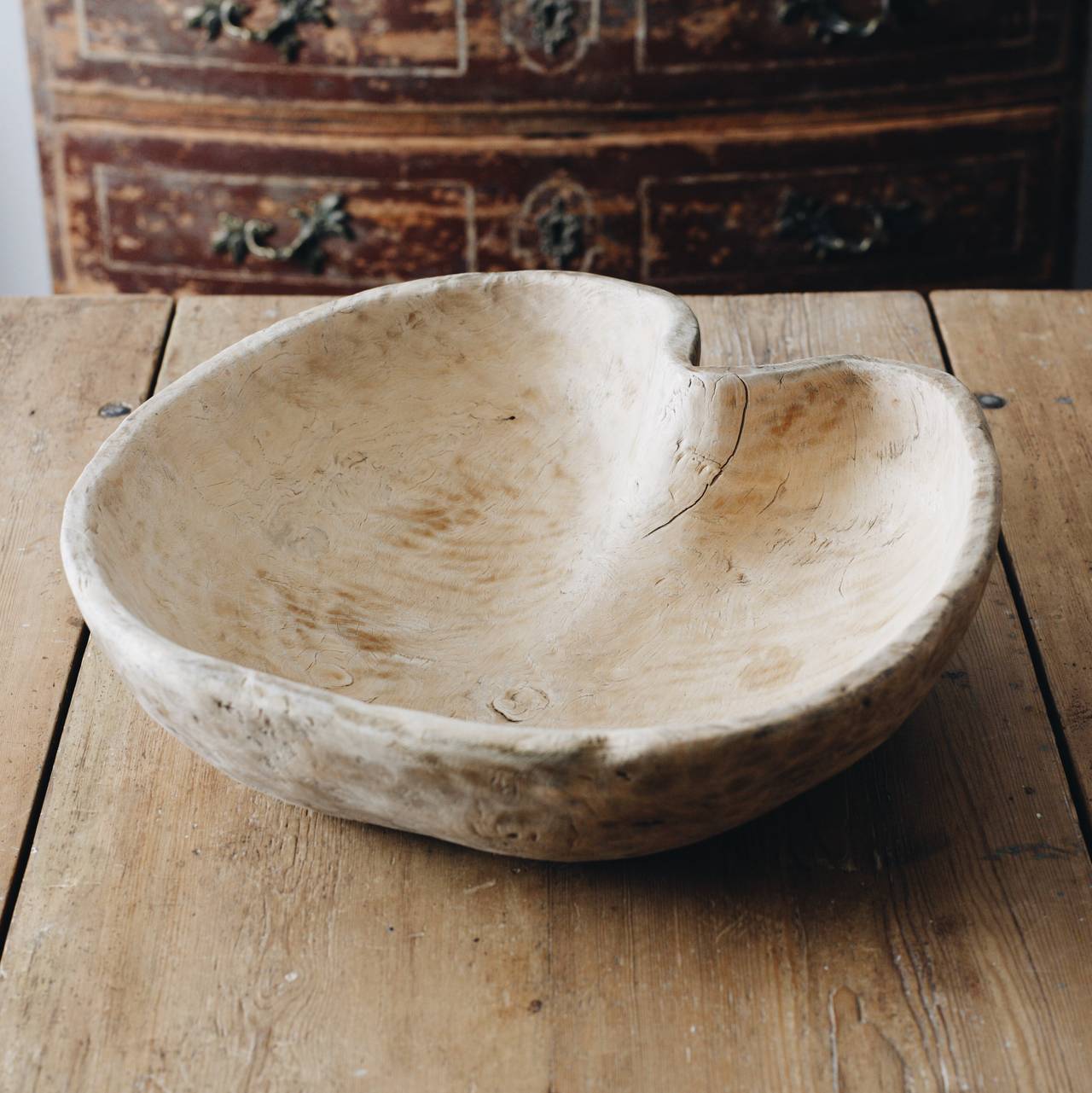 Folk Art 19th Century Swedish Root Wood Bowl