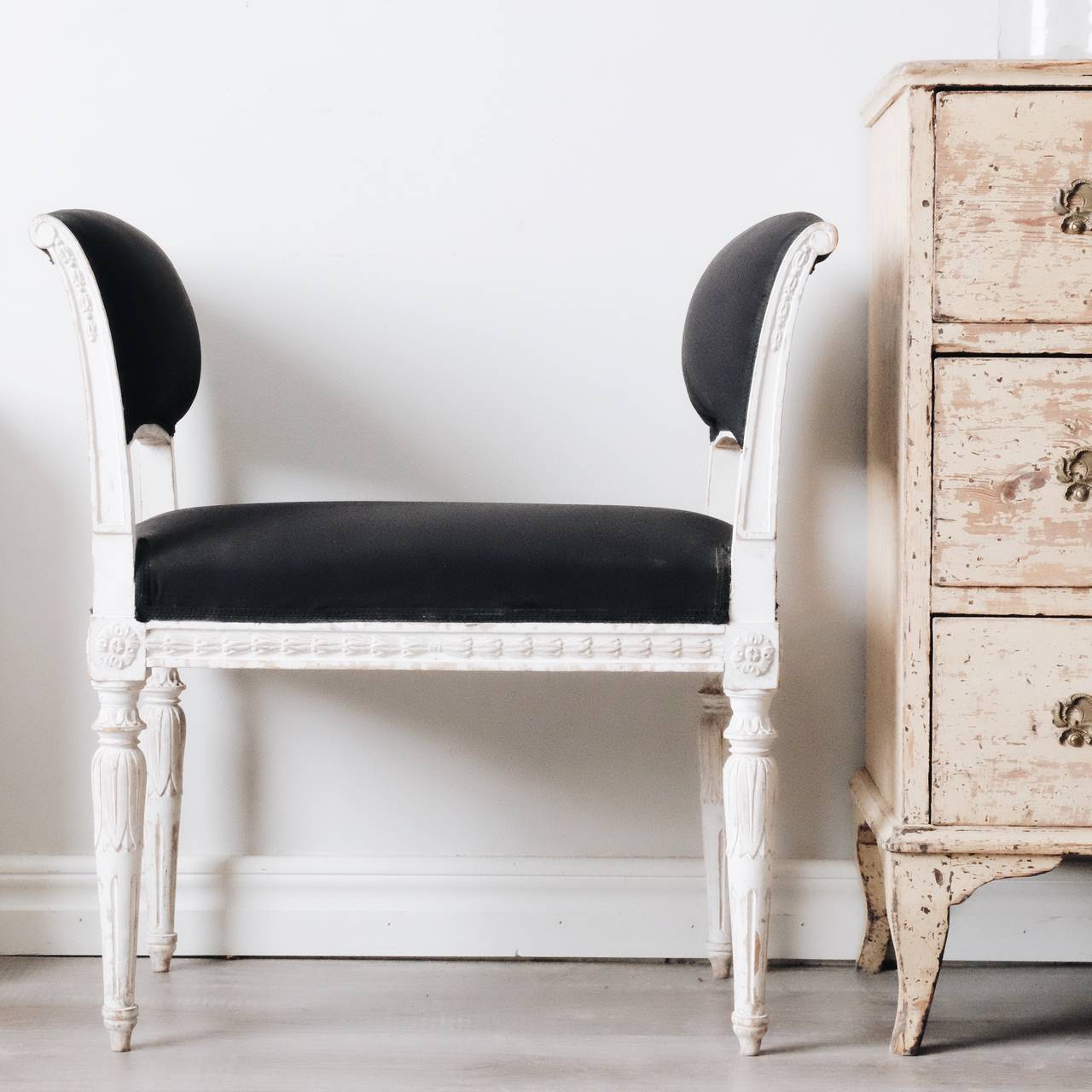 Painted Pair of 19th Century Gustavian Banquets