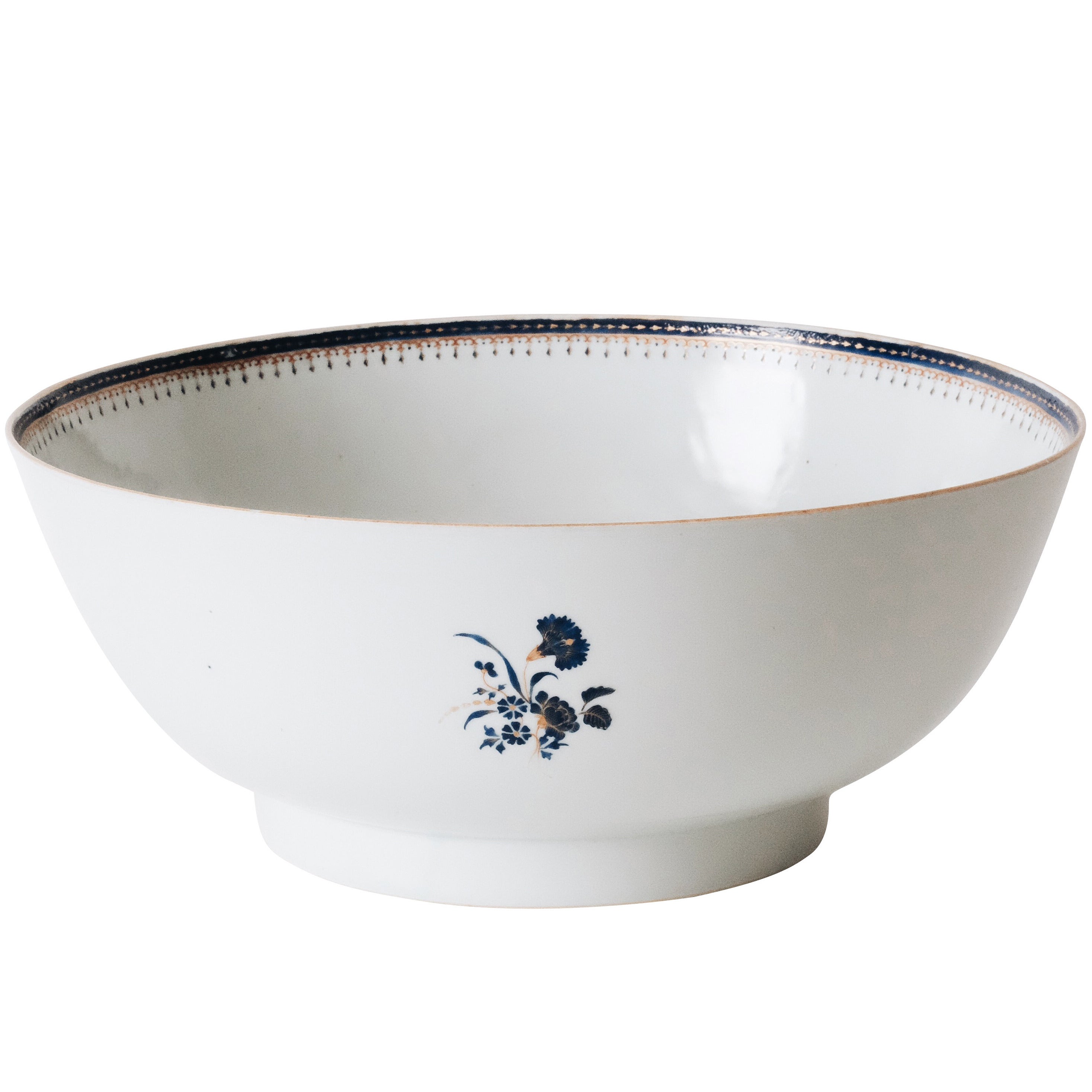 Large 18th Century Porcelain Punch Bowl