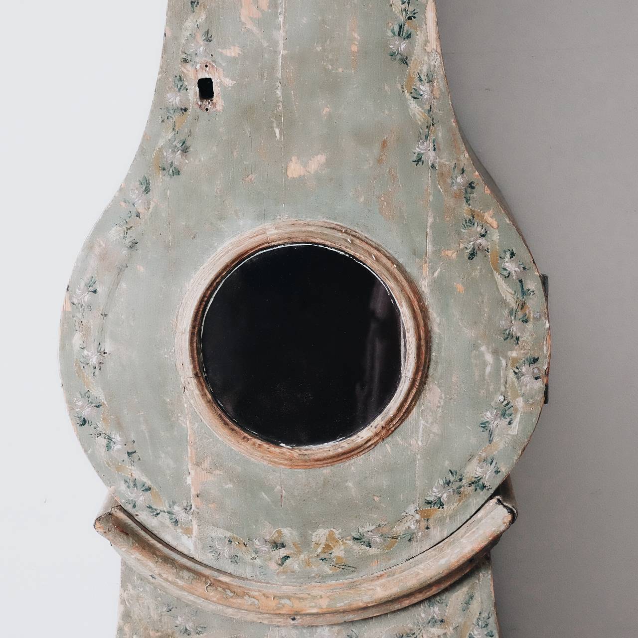 Painted 19th Century Swedish Provincial Tall Case Clock