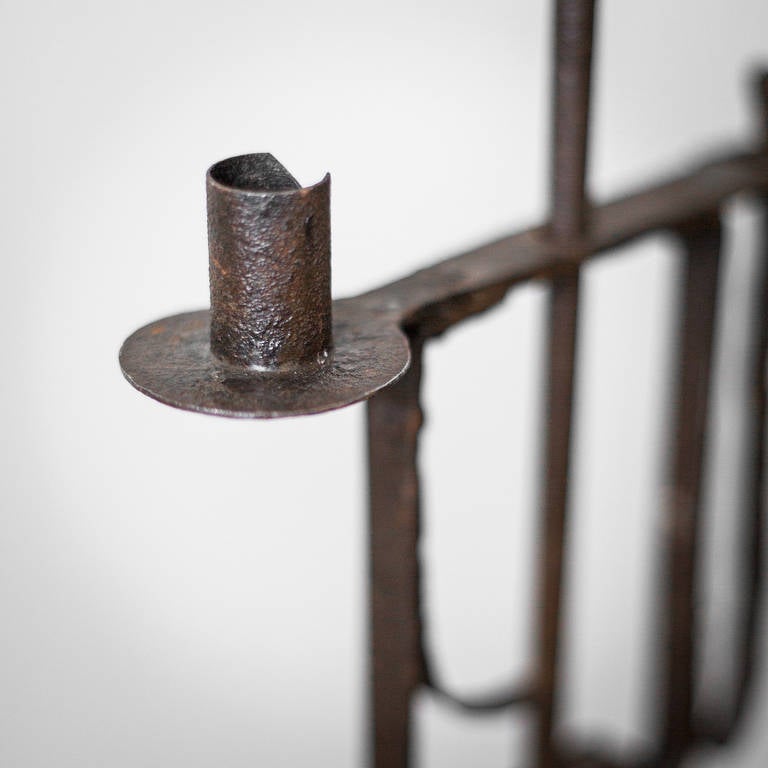 18th Century and Earlier 18th Century Swedish Iron Rush & Candle Holder