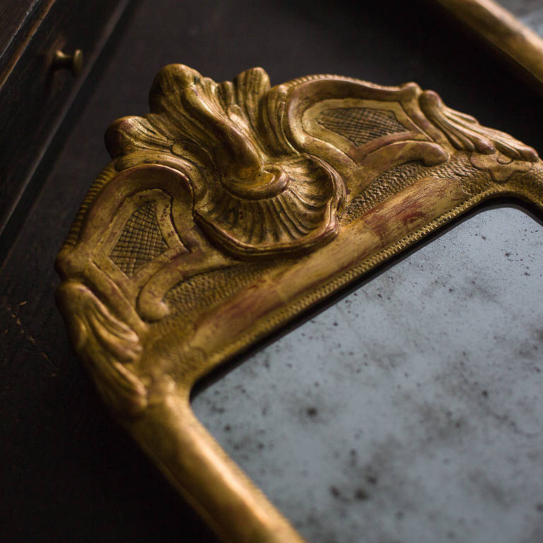 18th Century and Earlier Pair of 18th Century Swedish Rococo Girandole Mirrors
