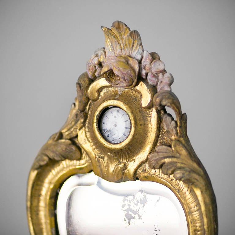 Wood 18th Century Swedish Rococo Dressing Mirror