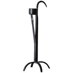 19th century Swedish wrought Iron Rush Candle Holder 7