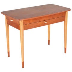 Sewing Table with Plate and Teak Drawers by a Danish Cabinetmaker