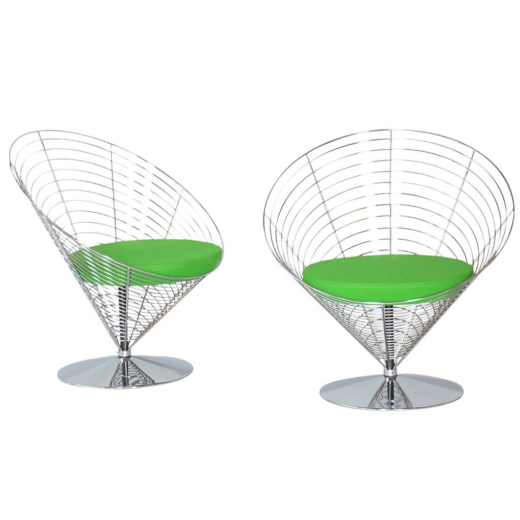 Wire Cone Chairs by Verner Panton For Sale