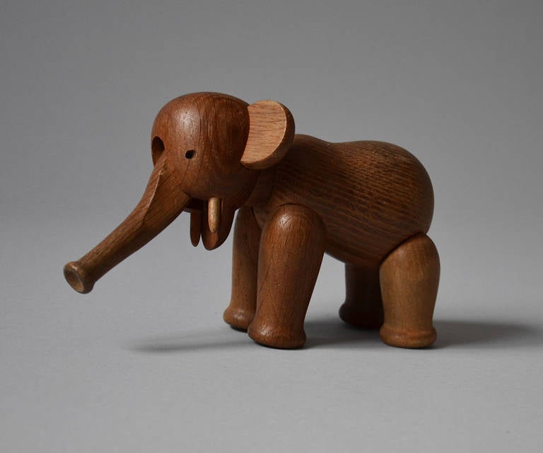 Early original elephant in oak. Manufactured by Kay Bojesen, 1960s.

We ship this item worldwide, please write to contact@apetersen.dk for shipping options and prices.