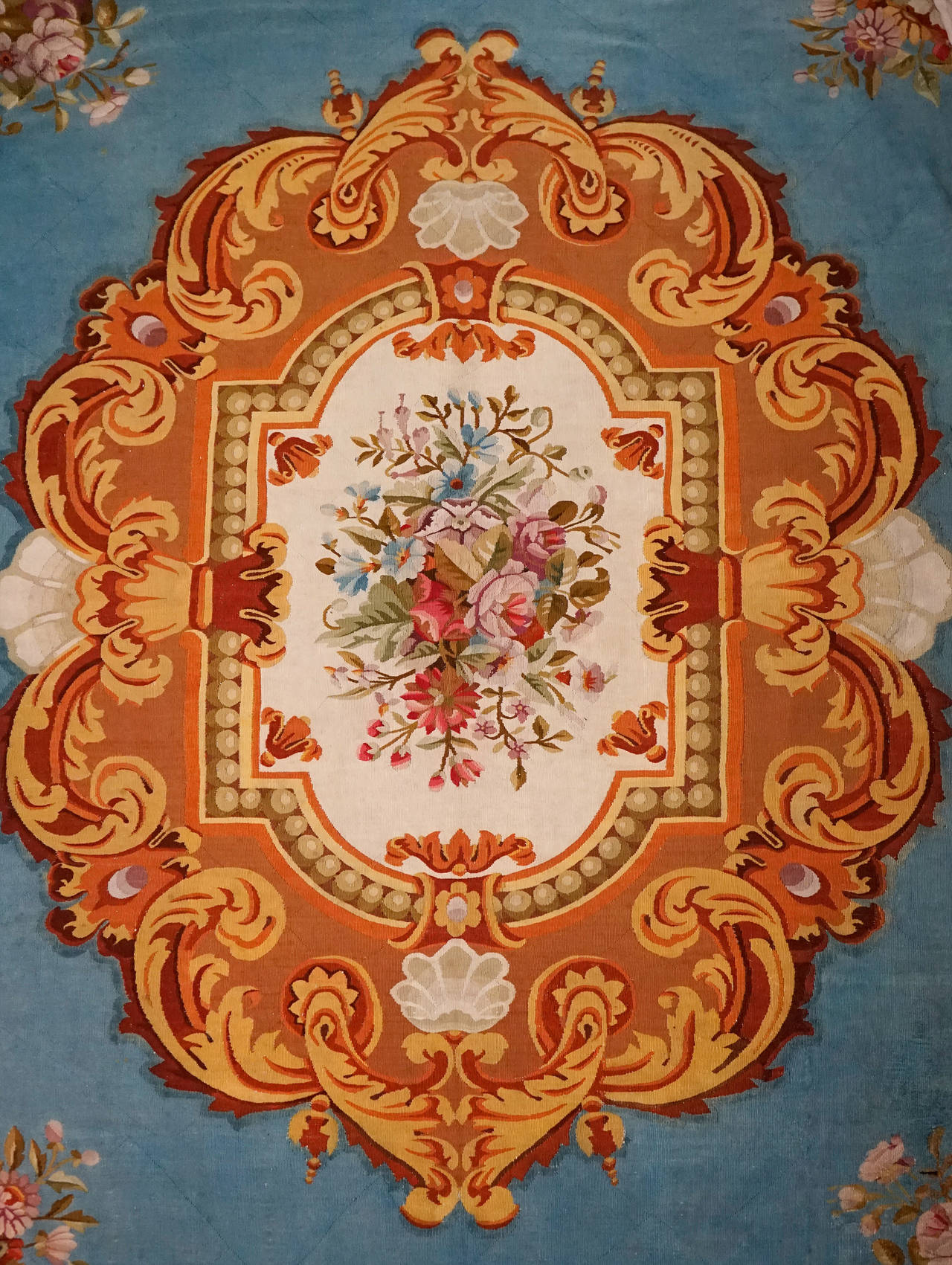 French 19th Century Rare Napoleon III Aubusson Rug For Sale