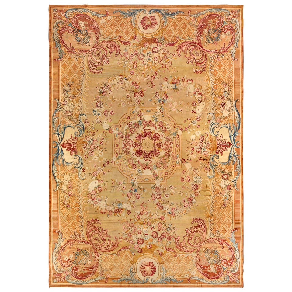 Monumental Antique 19th Century French Savonnerie Rug For Sale