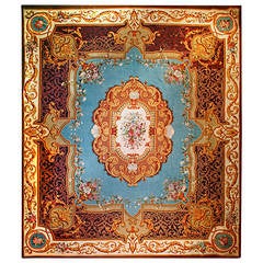 Exceptional Antique 19th Napoleon III French Aubusson Rug