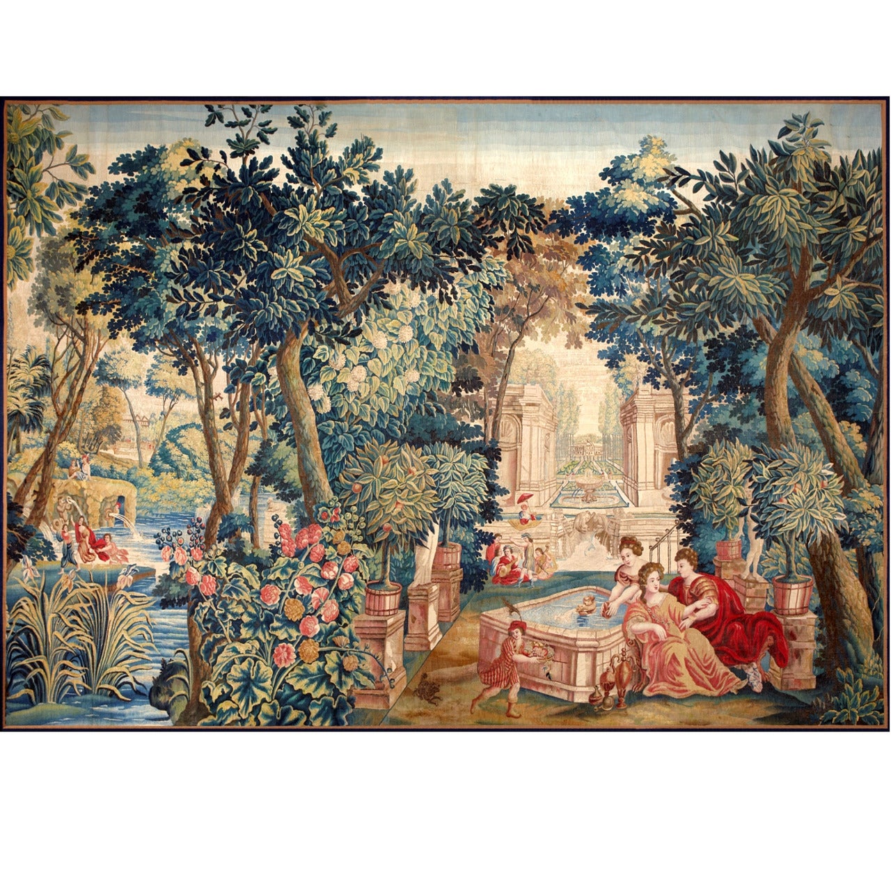 Rare Antique Tapestry - Brussels Mid-17th Century  "Allegory of Spring" For Sale