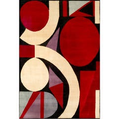 Beautiful Auguste Herbin's Red Handwoven Rug