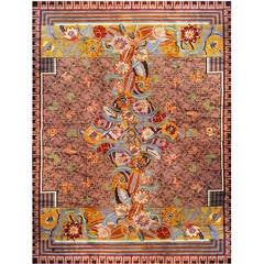 Flowers Art Deco Rug Designed by Jules Coudyser, circa 1925 4
