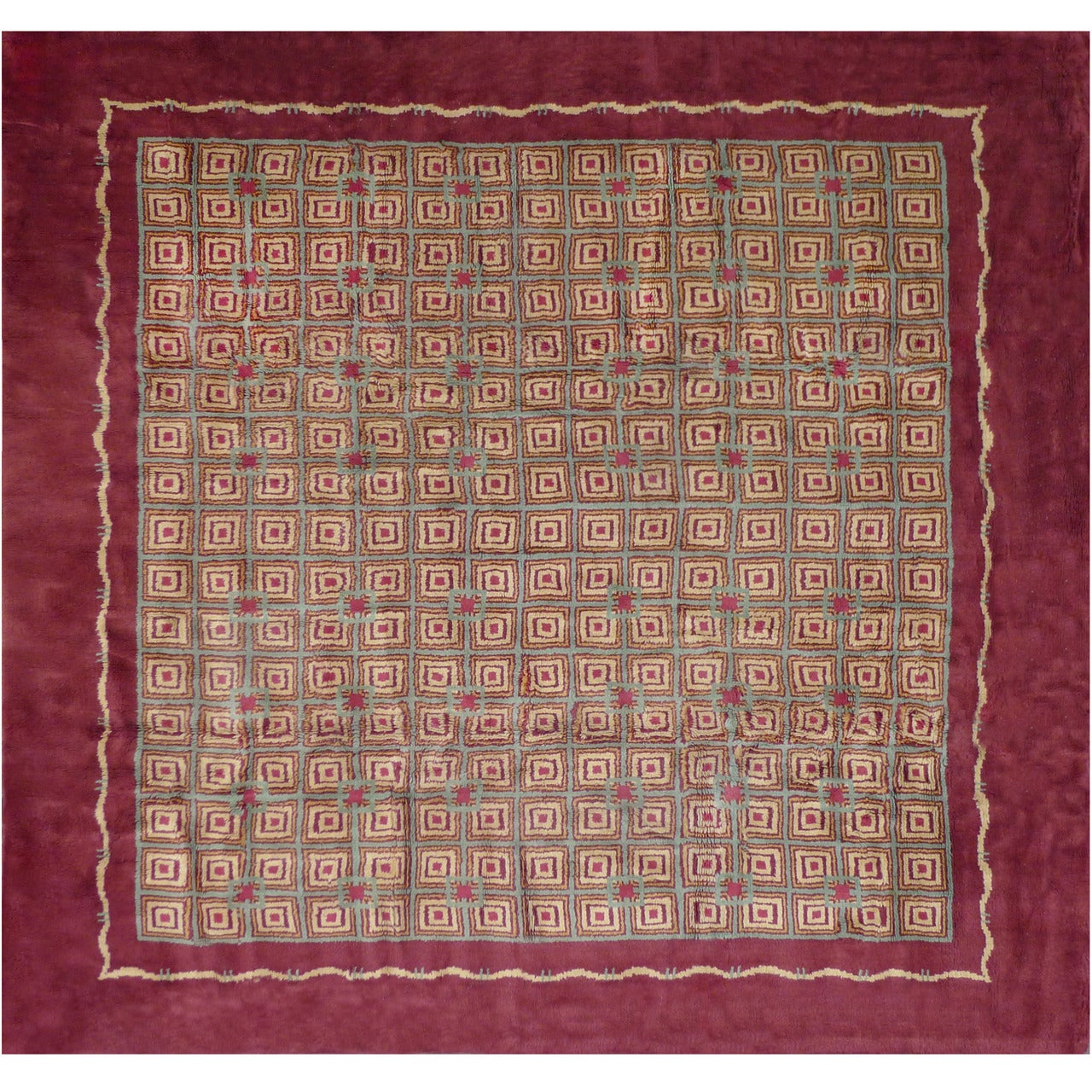 Art Deco Rare Rug Leleu 
Da Silva Bruhns, 1935 For Sale