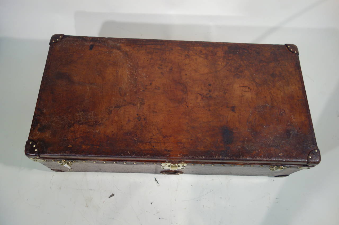 French 1910's Huge Louis Vuitton Cabin Trunk  Key / Immense Malle Cabine Vuitton For Sale