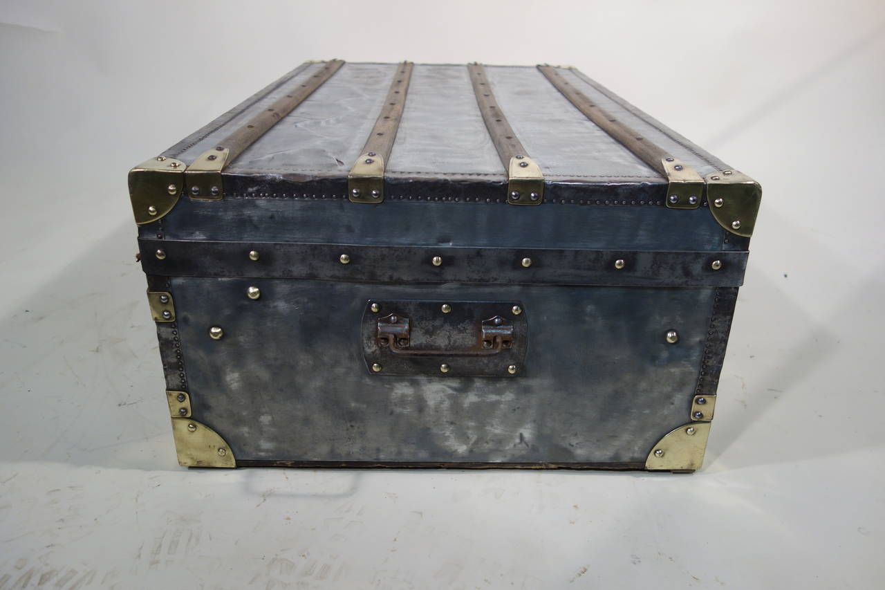 Early 20th Century 1920's Zinc Cabin Trunk / Malle cabine en Zinc