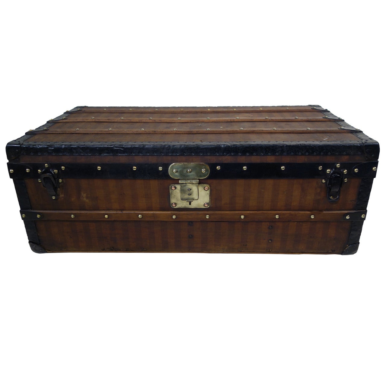 1870s Louis Vuitton Stripped Cabin Trunk For Sale