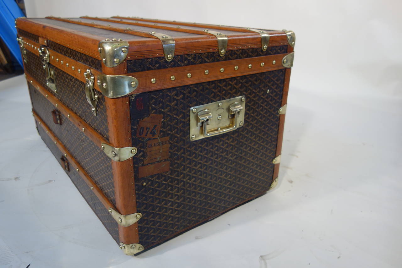 1920s Courier Goyard Trunk In Excellent Condition For Sale In Haguenau, FR