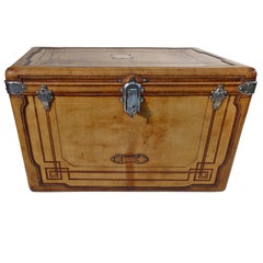 1890s Naturel Leather Trunk Courrier/Malle Cuir Courrier Haute