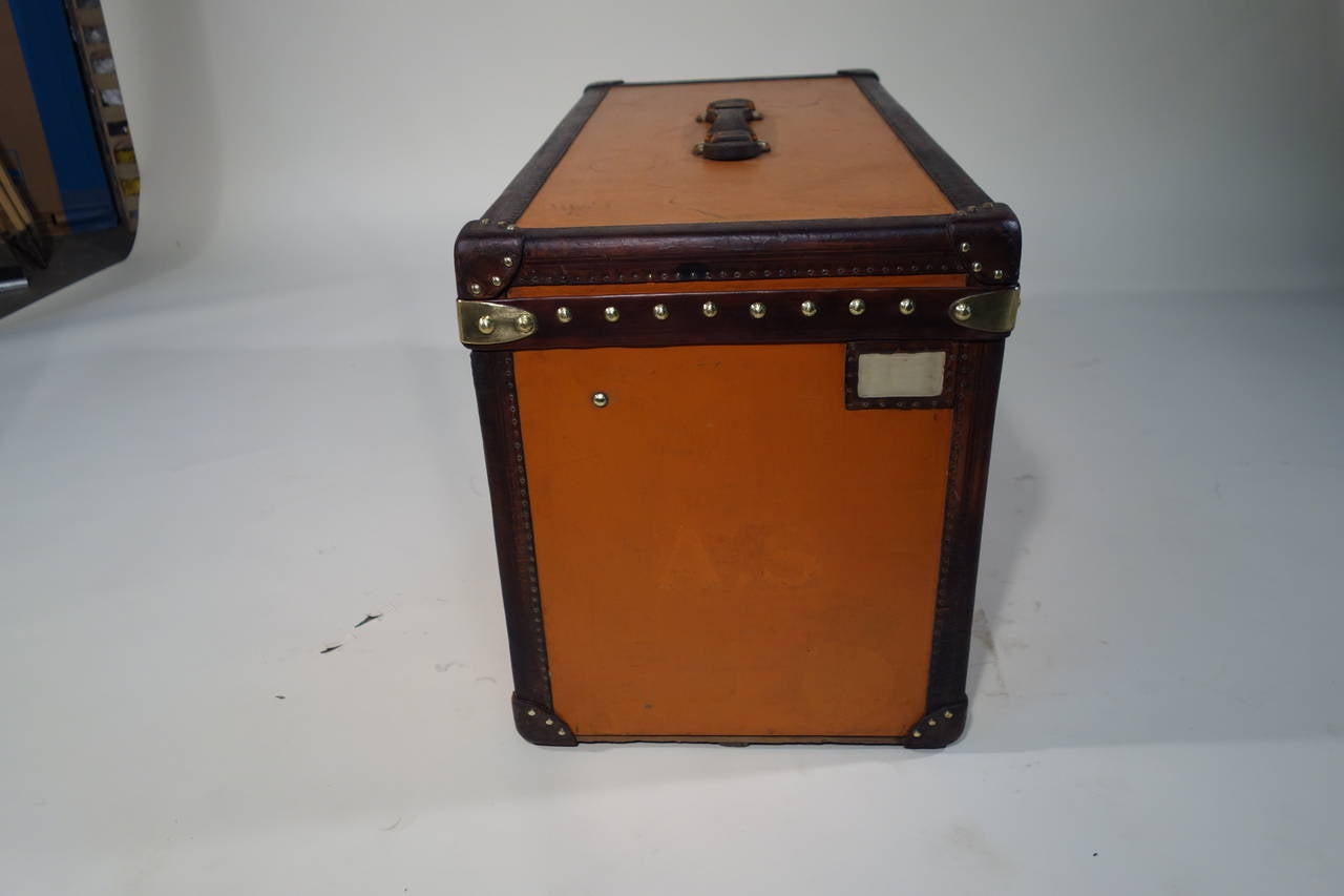 French 1920s Louis Vuitton Orange Champagne Trunk / Malle Champagne