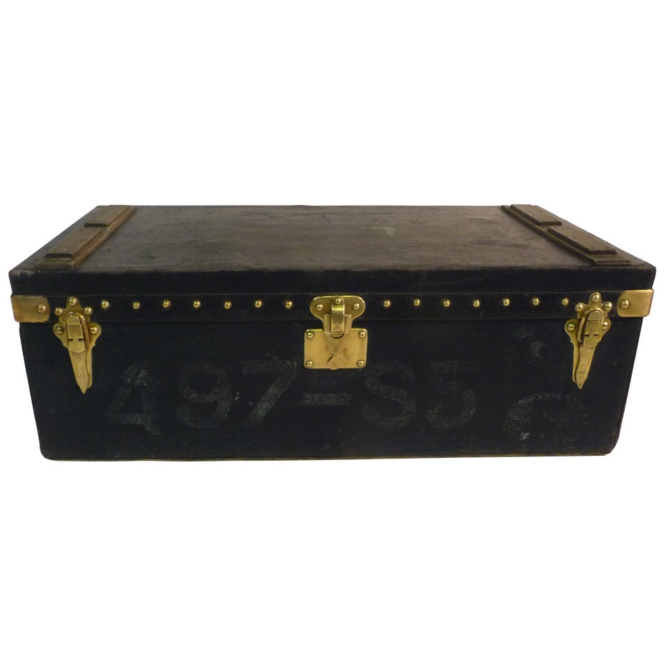 Louis Vuitton Black / Coated Canvas Trunk for Car, 1900s For Sale