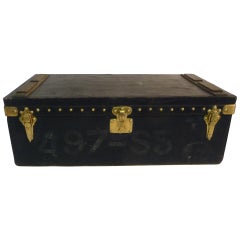 Louis Vuitton Black / Coated Canvas Trunk for Car, 1900s