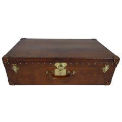 Louis Vuitton Leather Suitcase Intérieur Camphor 1920s / Valise Cuir