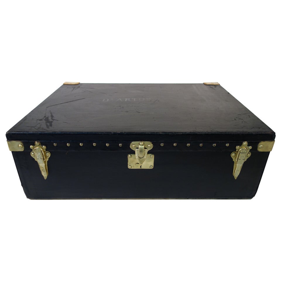 Louis Vuitton Black Car Trunk 1920s / Malle For Sale