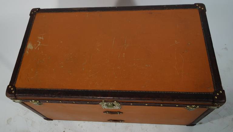 20th Century Louis Vuitton Vuitonitte Orange Trunk, Malle Louis Vuitton, 1914 For Sale