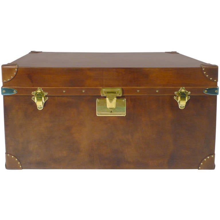Leather Steamer Trunk 20th Century For Sale at 1stdibs