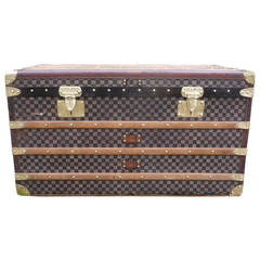 1930s Moynat Courrier Trunk Damier, Malle Moynat Courrier Damier 1