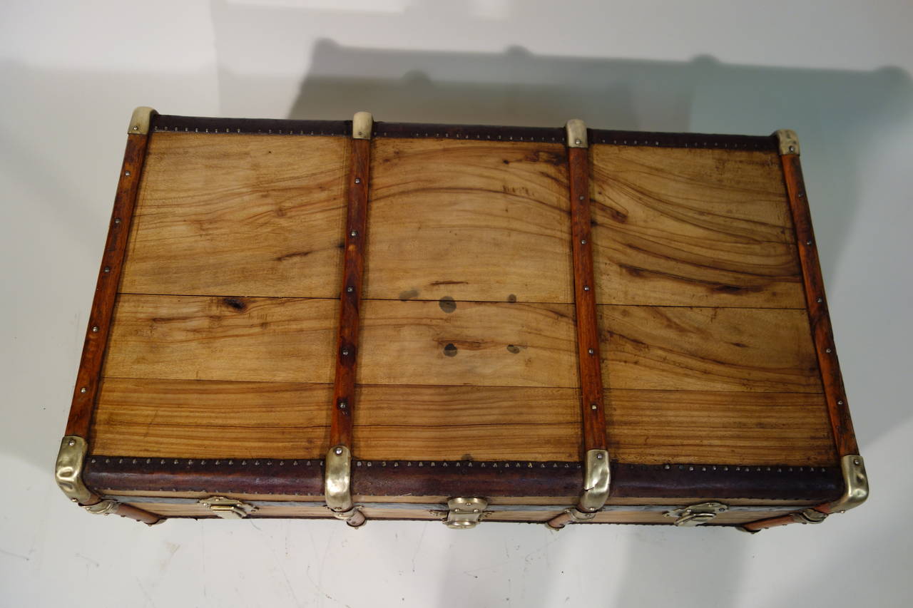 French 1900's Camphor Cabin Trunk / Camphrier de Marine For Sale